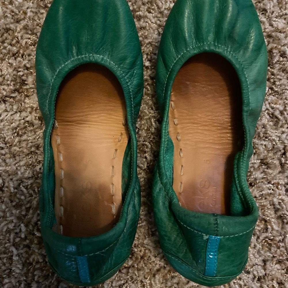 Green Leather Ballet Flats - Tieks